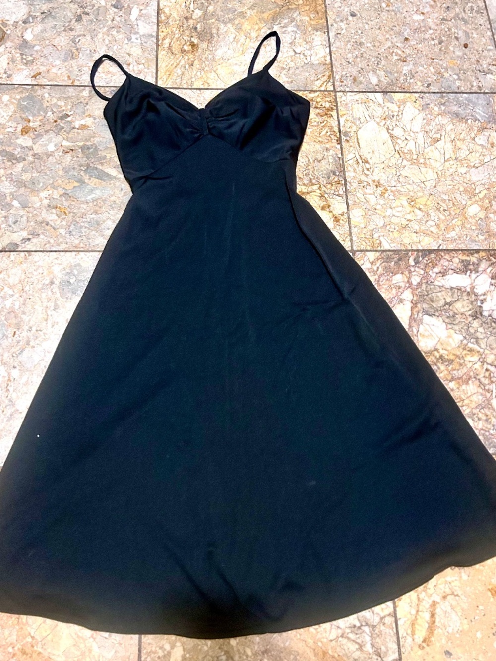 Black spaghetti strap vintage Miss Elliette California dress